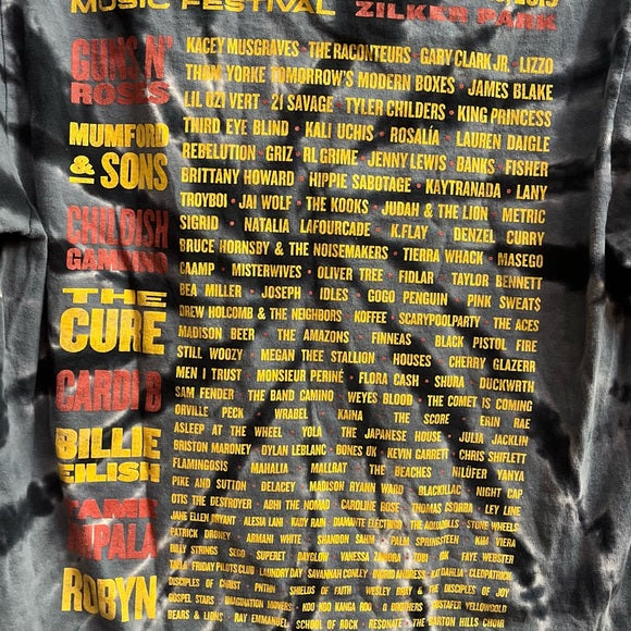 Tie dye Austin City limits (ACL) 2019 limited edition tee w/ The Cure & more