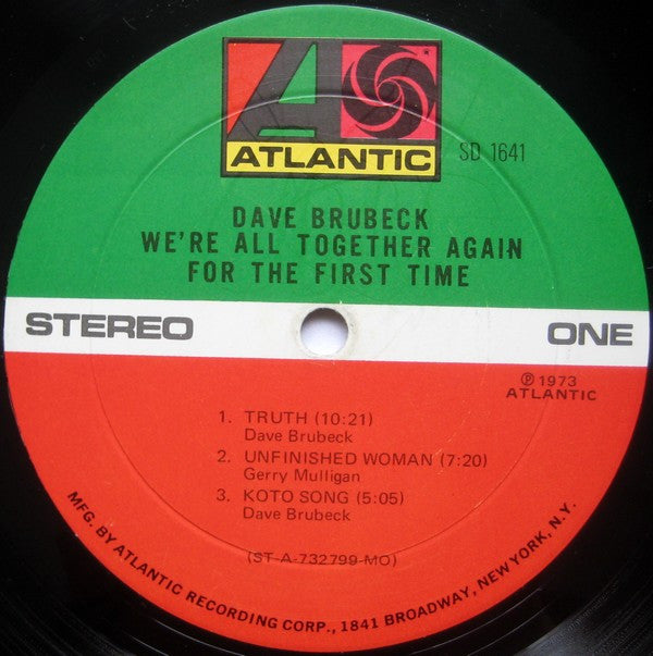 Dave Brubeck, Gerry Mulligan, Paul Desmond, Alan Dawson, Jack Six : We're All Together Again For The First Time (LP, Album, Mon)