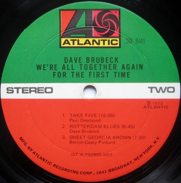 Dave Brubeck, Gerry Mulligan, Paul Desmond, Alan Dawson, Jack Six : We're All Together Again For The First Time (LP, Album, Mon)