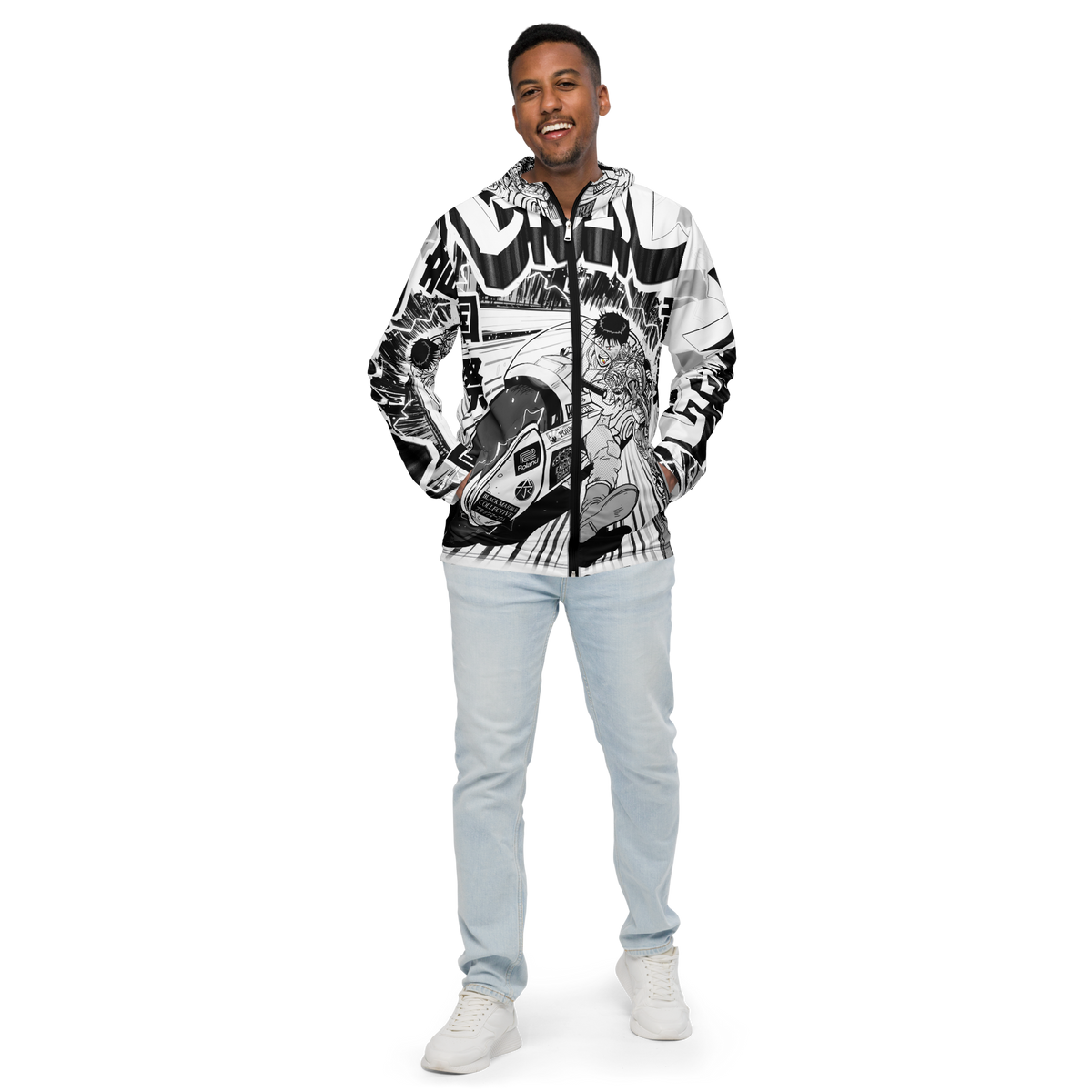NEW RAVETOOLS AKIRA Resurrection Print All Over Men's Windbreaker NEW RAVETOOLS AKIRA Resurrection Print All Over Men's Windbreaker